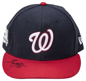 2017 Max Scherzer Game Worn & Signed Washington Nationals Postseason Batting Practice Cap (MLB Authenticated)
